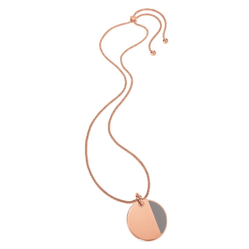 Style Candies Rose Gold Plated Grey Enamel Short Necklace-